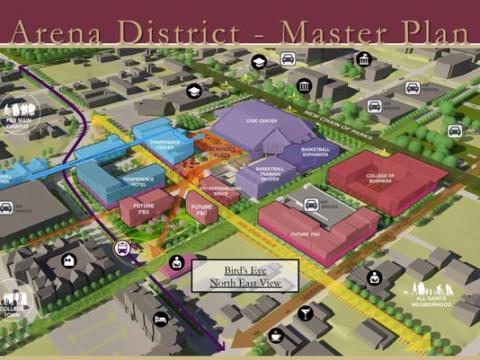 Officials say the Arena District will include 15 to 20 acres within the urban core that expands Florida State’s campus and is within reach to downtown and Florida A&M University.(Photo: Courtesy of Real Estate InSync.)